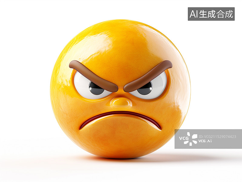 【AI数字艺术】愤怒生气的黄色表情包图片素材