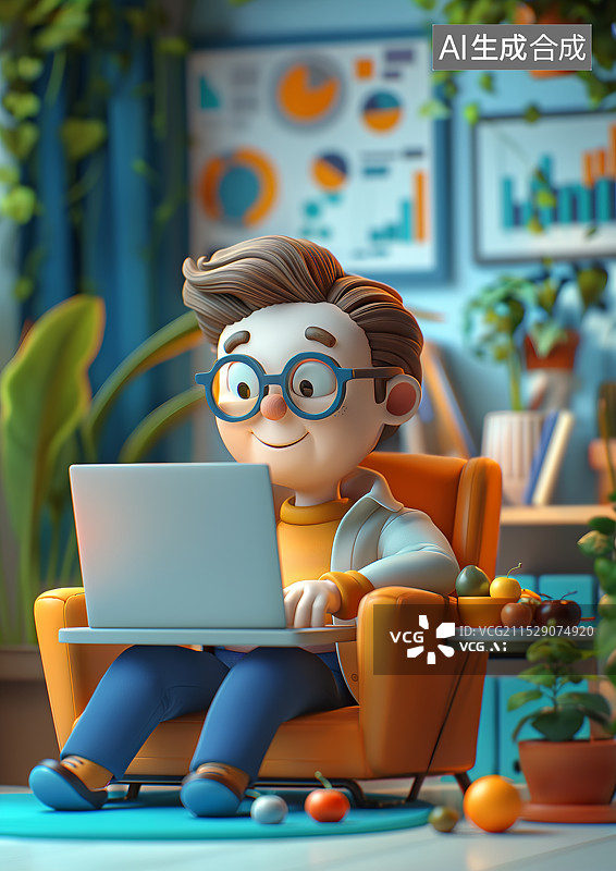 【AI数字艺术】使用电脑加班工作的人图片素材