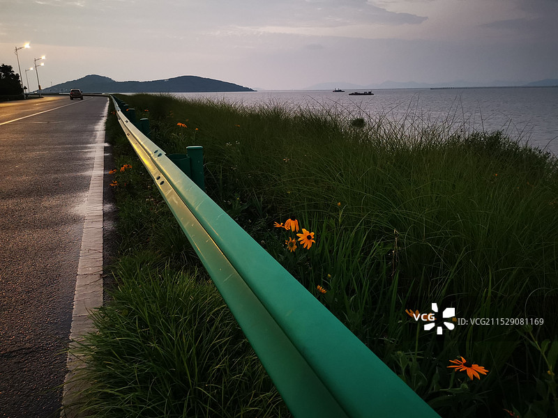 太湖生态岛环岛公路随拍-纪实图片素材