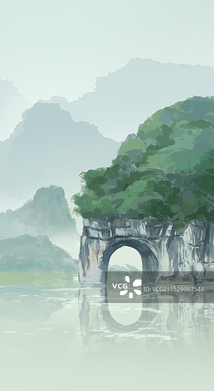 桂林象鼻山   桂林山水插画图片素材