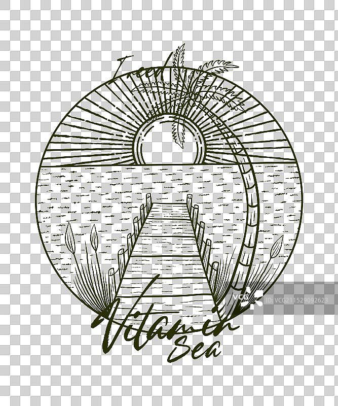 我需要“维生素海”海滩冒险T恤设计图片素材