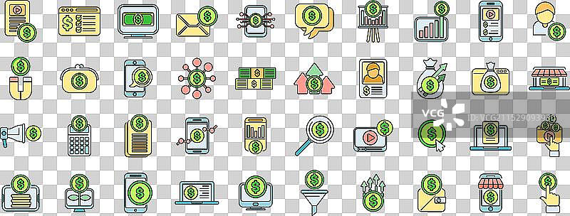 在线商务和数字营销图标图片素材
