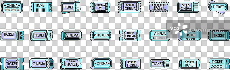 一组电影票象征着娱乐图片素材