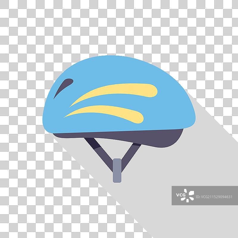 蓝色自行车头盔为骑行提供安全保障图片素材