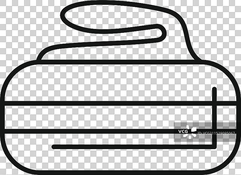 冰上滑行的冰壶石线条图标图片素材