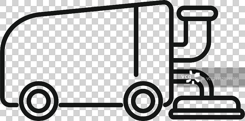 街道清扫机在清洁路边图片素材