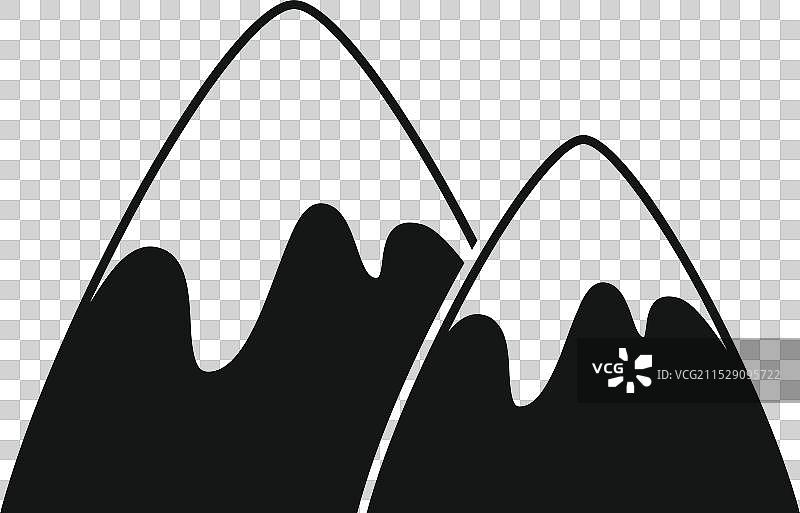 两座黑白相间的雪山图片素材