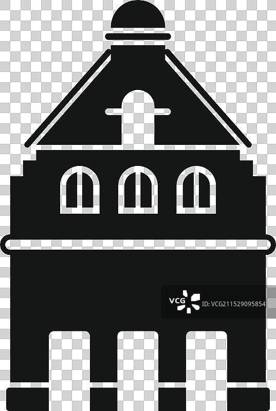 带拱门的建筑物黑色图标图片素材