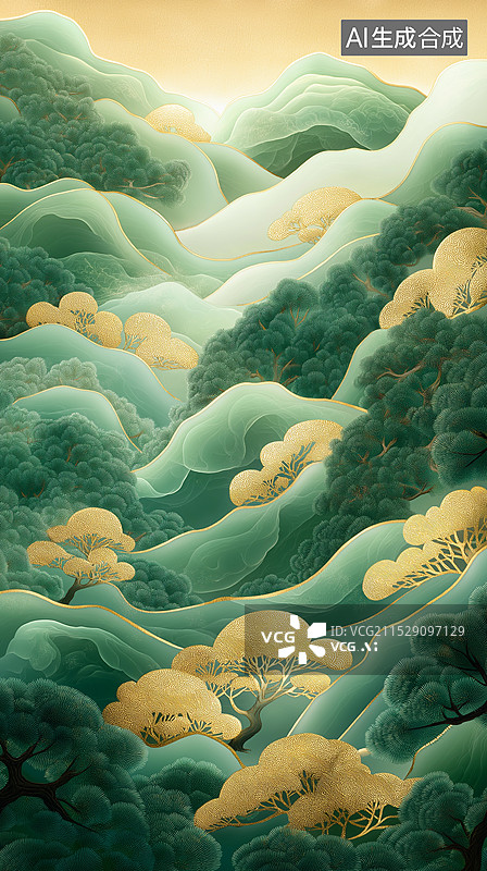 【AI数字艺术】3D立体清新森林插画图片素材