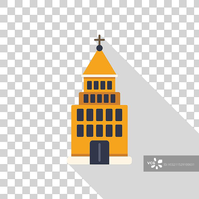 高耸于城市天际线的大教堂建筑图片素材