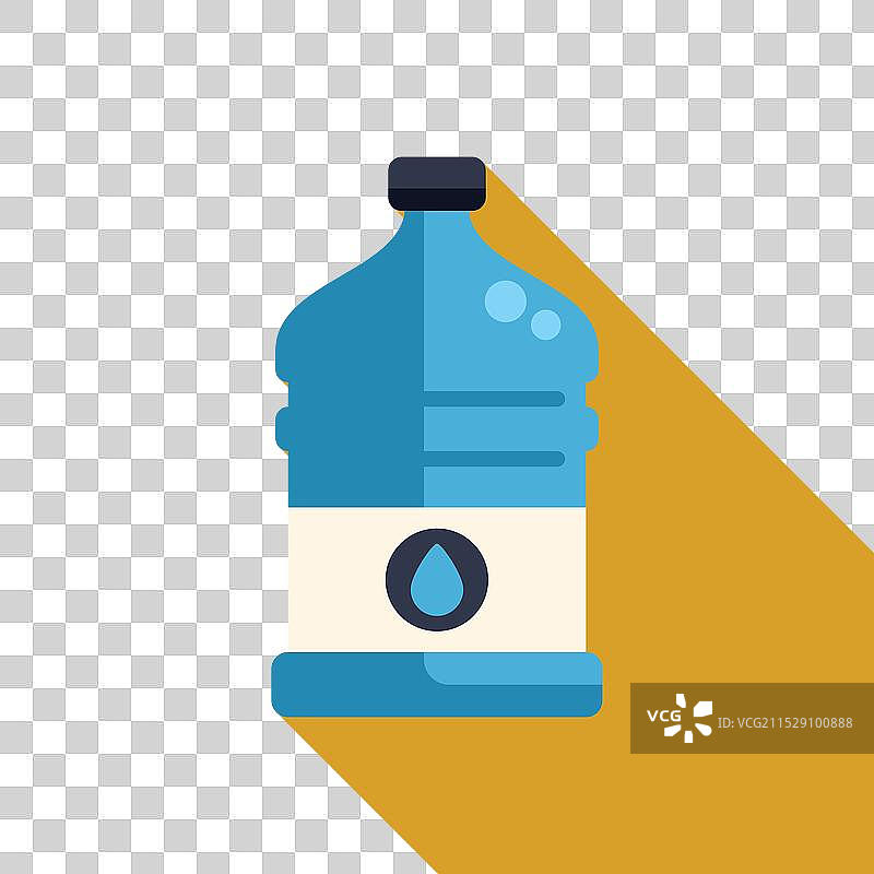 带标签的黄色大塑料水瓶图片素材