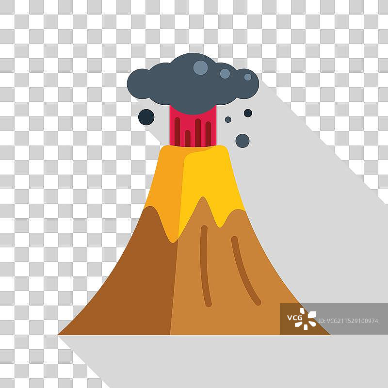 火山喷发，烟雾弥漫，熔岩流淌而下图片素材