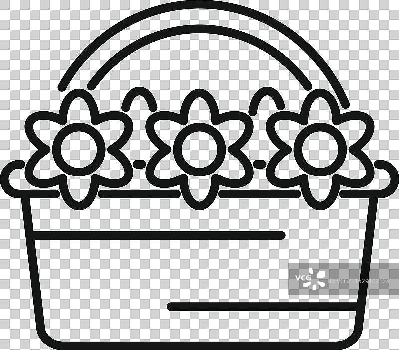 藤编篮子里盛满了美丽的花朵图片素材