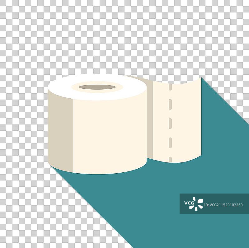 白色卫生纸卷在地面上投下长长的阴影图片素材