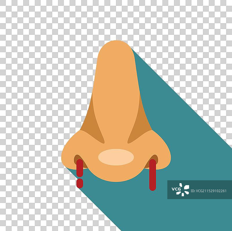 人类鼻子出血，显示鼻出血症状图片素材