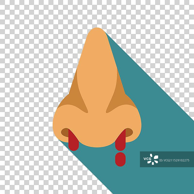 人类鼻子出血，显示鼻出血症状图片素材