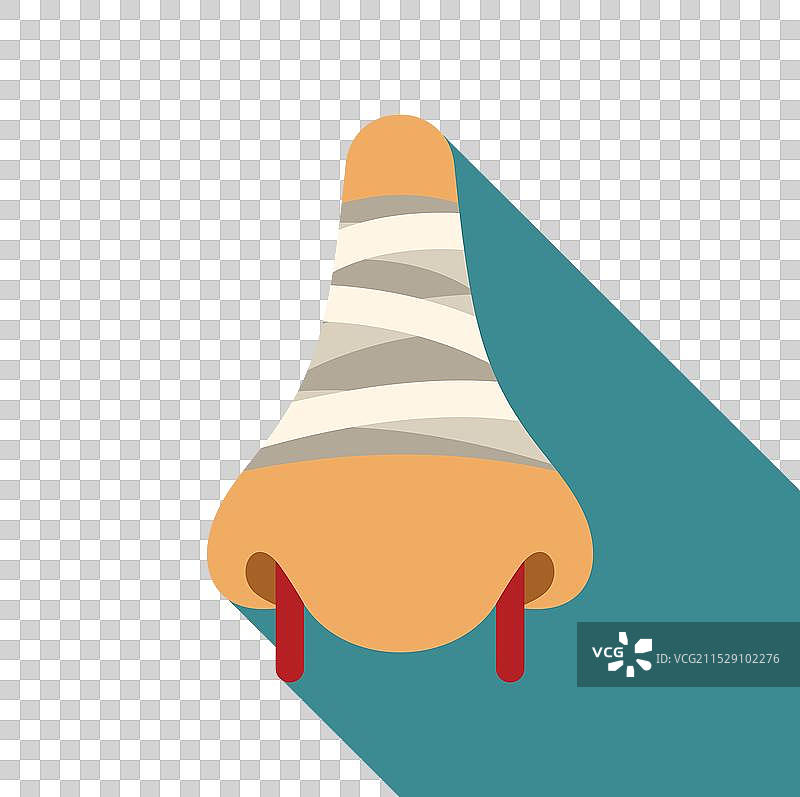 鼻子出血，伤口上贴着绷带图片素材