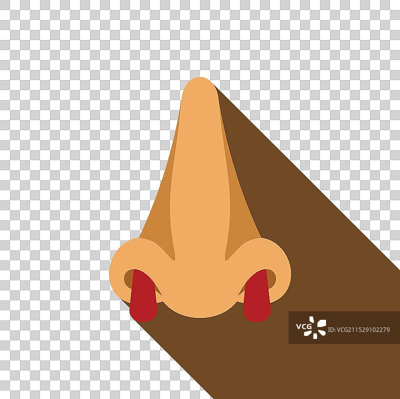 人类鼻子出血，表现为平坦的鼻出血。图片素材