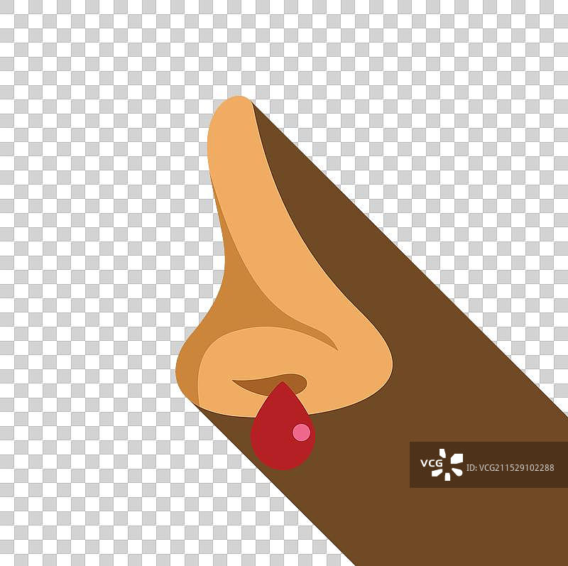 人类鼻子出血，伴有一滴血液，健康问题图片素材