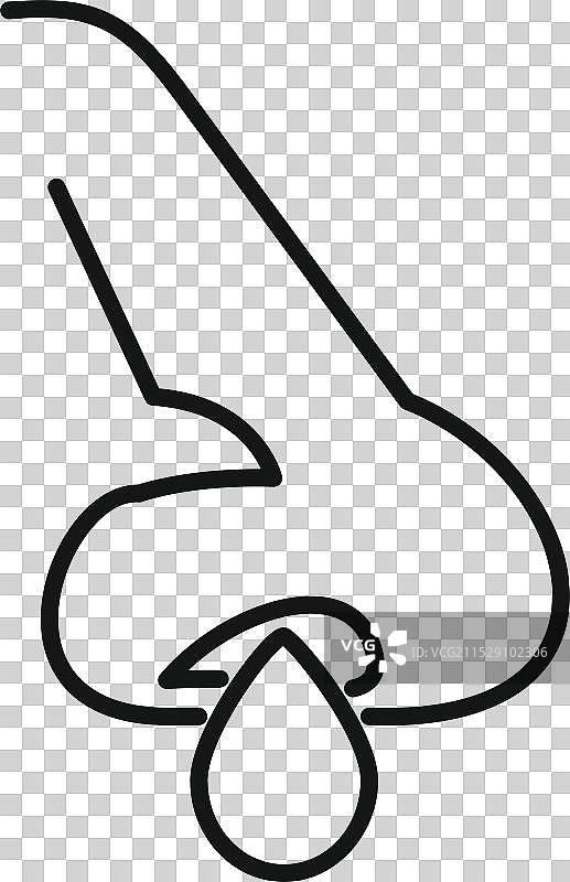 鼻子出血，鲜血滴落。图片素材