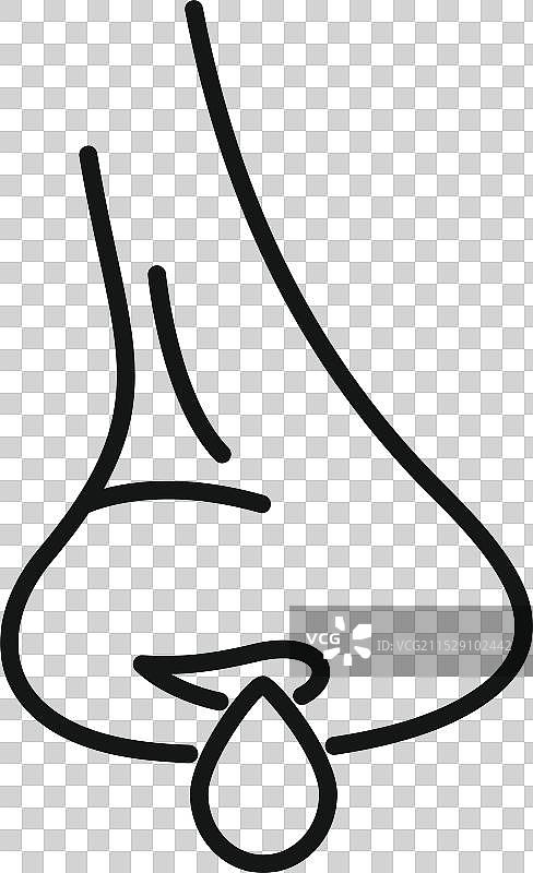 鼻子出血，血滴从鼻孔流出图片素材