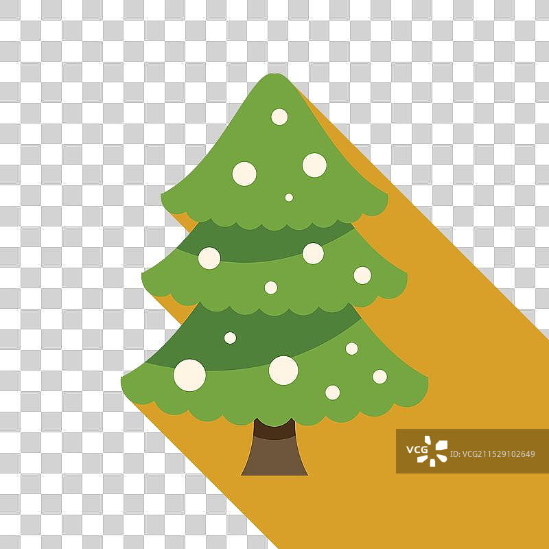 覆盖着雪的绿色圣诞树矗立着图片素材