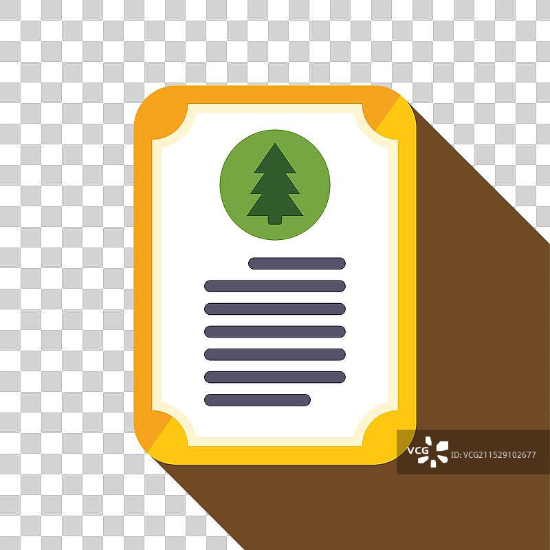 带有冷杉树图标的林业许可证文件图片素材