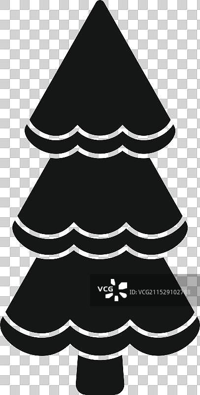 黑色简单的圣诞松树剪影图片素材