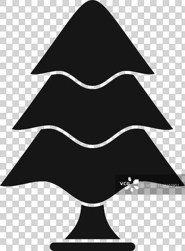 黑色简单图标的松树在平面上生长图片素材