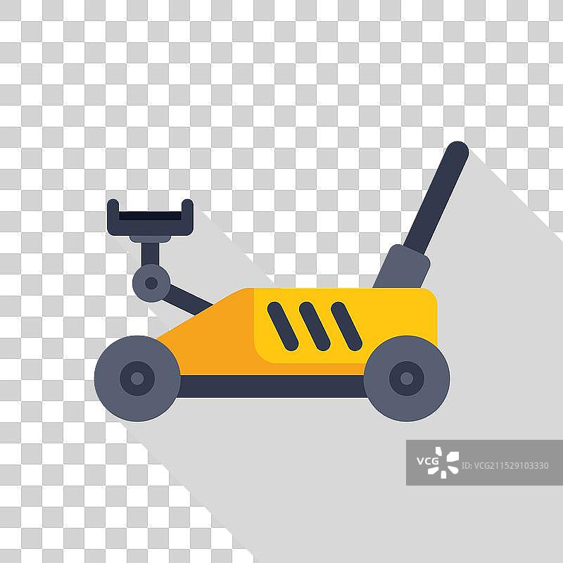 黄色液压千斤顶投射出长长的阴影图片素材