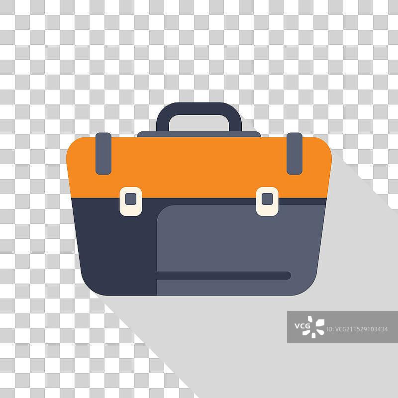 橙色和黑色的商务旅行公文包图标图片素材
