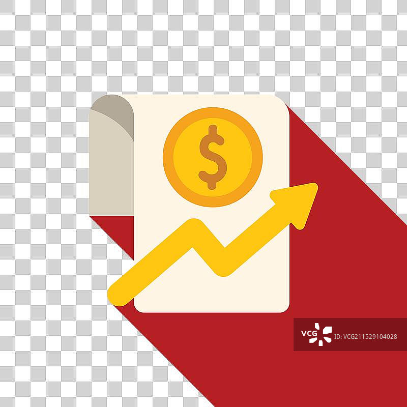 文件上有美元符号的黄色箭头正在上升图片素材