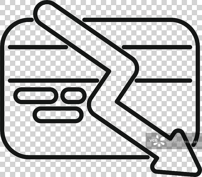 大箭头指向显示的信用卡图片素材