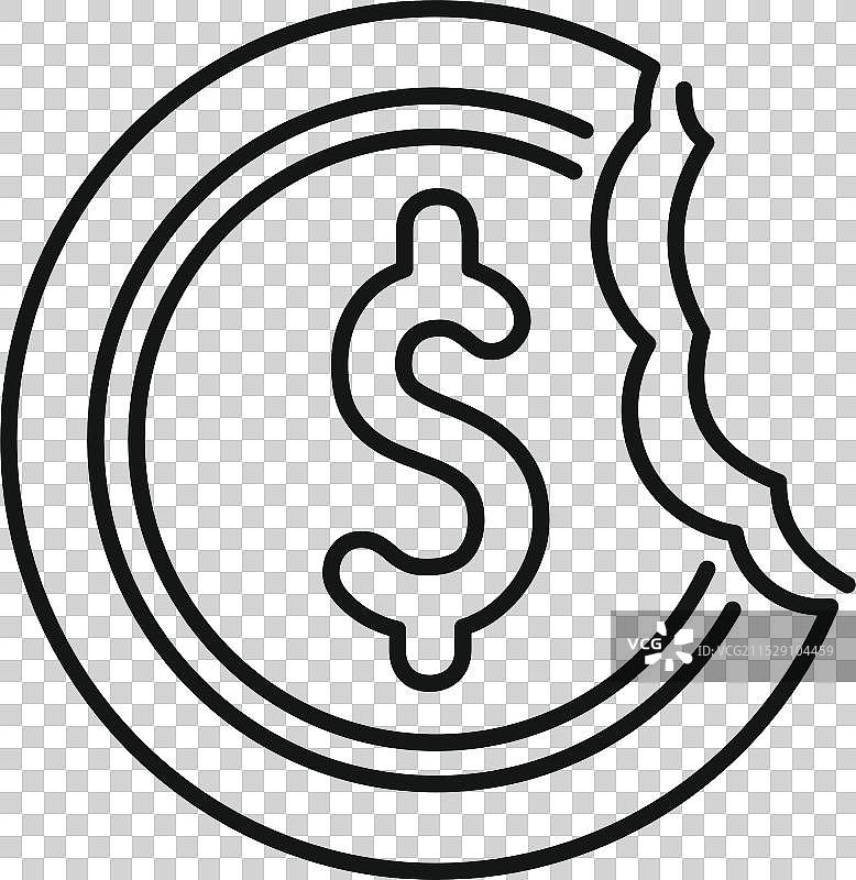 被吞噬的美元硬币，展示通货膨胀的概念图片素材