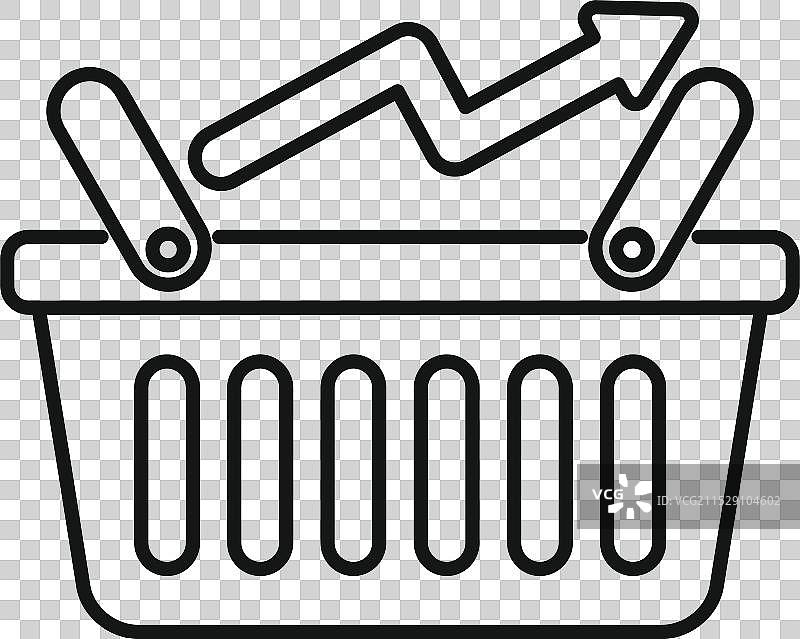 购物篮与向上的增长箭头图片素材