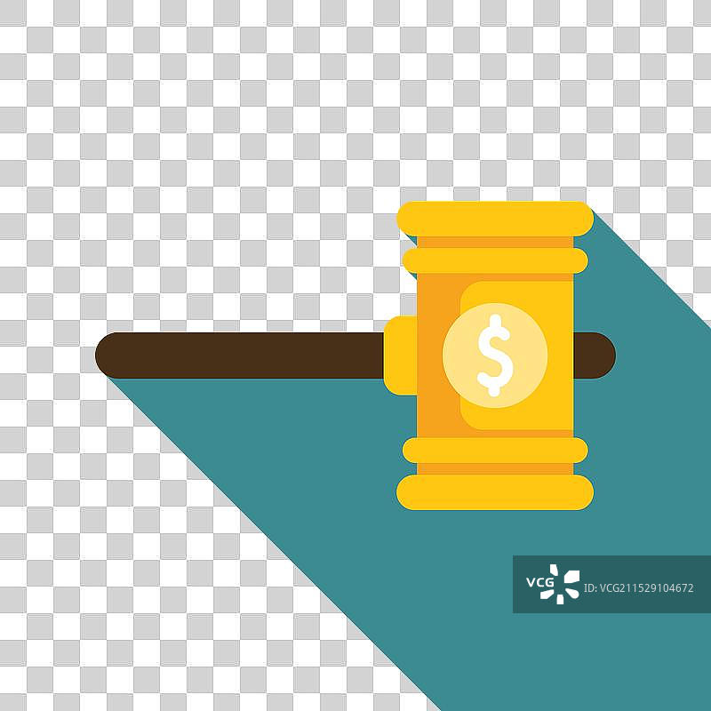 金色拍卖锤上展示美元符号图片素材