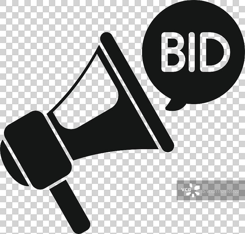 拍卖师用扩音器宣布出价图片素材