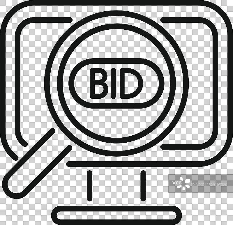 放大镜聚焦于在线竞标图片素材