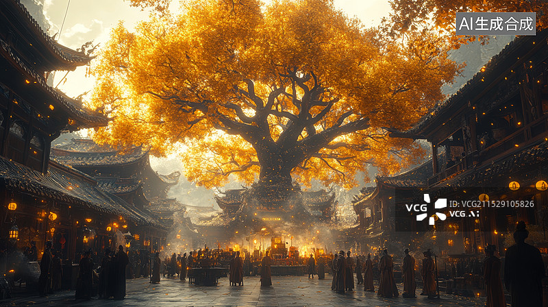 【AI数字艺术】古代都城集市朝代君王皇帝上朝图片素材