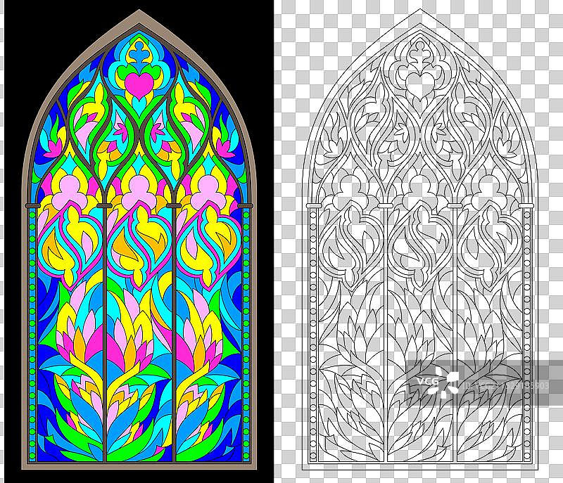 哥特风格的彩色与黑白图案图片素材