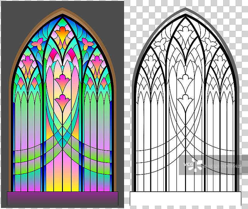 哥特风格的彩色与黑白图案图片素材