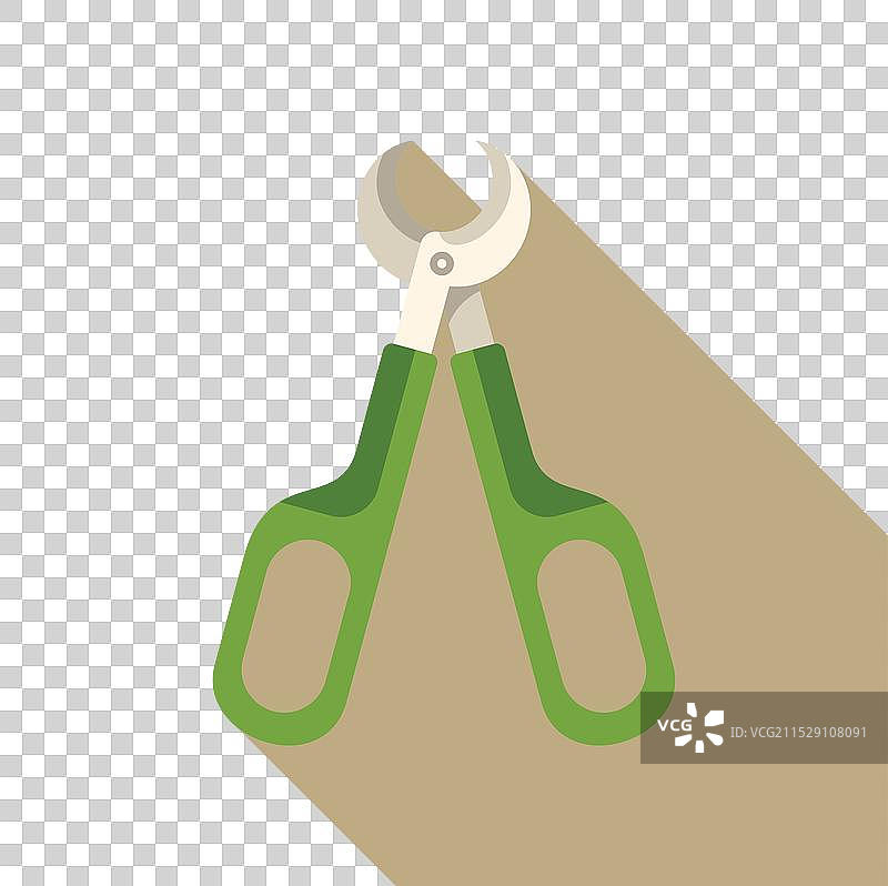 绿色园艺剪刀用于修剪植物图片素材