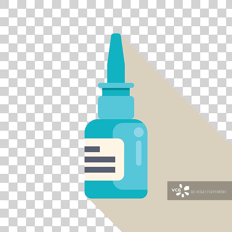 平面设计风格的鼻用喷雾器，适用于医疗用途图片素材