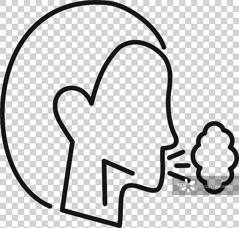 用力呼气的人物线条图标图片素材