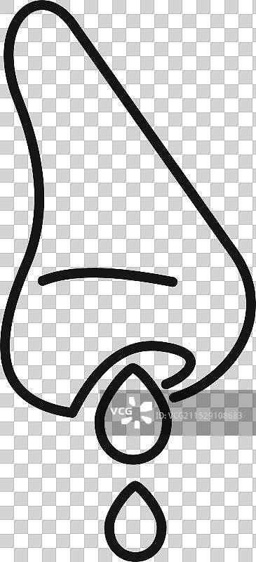 人类鼻子流血，滴落两滴血液图片素材