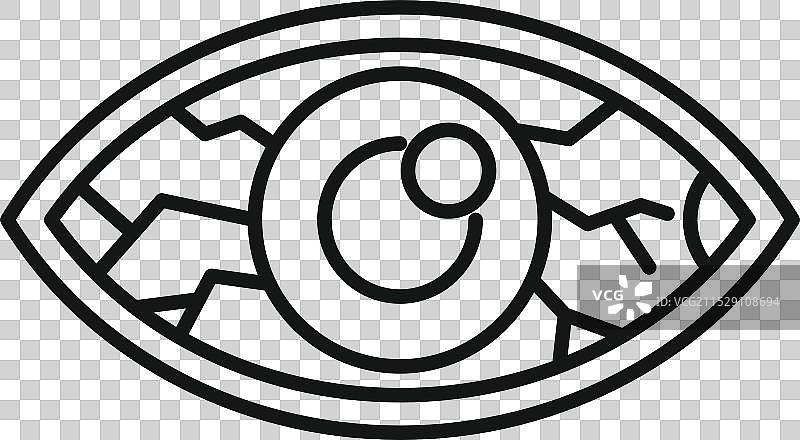 人眼显示红色血管，代表疲劳图片素材