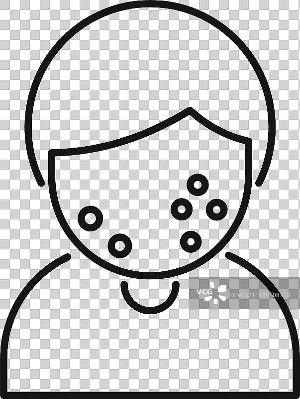 年轻人感染水痘病毒图片素材