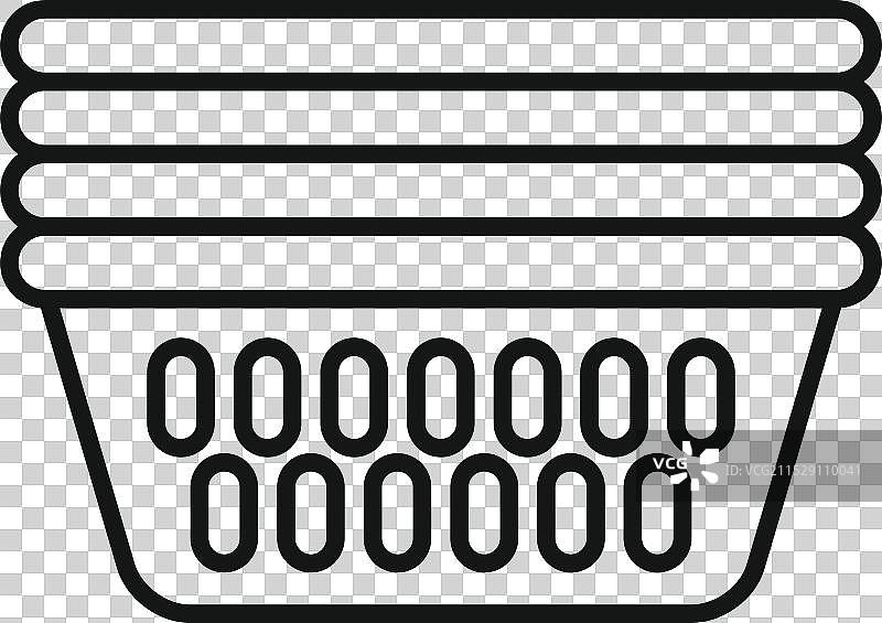 溢满衣物的洗衣篮图标图片素材