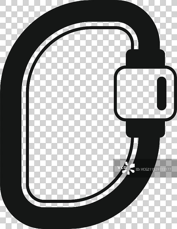 黑色登山扣用于安全攀岩图片素材