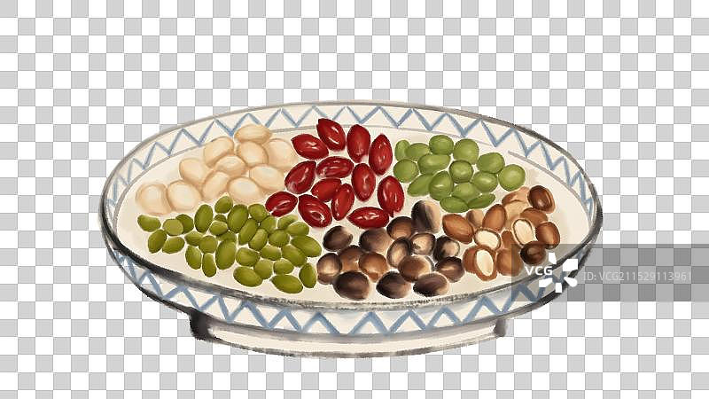 中国风国风水墨风天津市果仁张插画健康特色美食年俗美味二十四节气插画图片素材